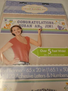 BABY SHOWER Woodland Welcome GIANT CUSTOMIZABLE BANNER ~ Birthday Party Supplies - Picture 1 of 3