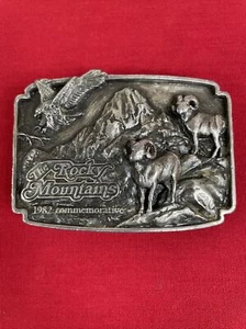 Vintage 1982 Limited Edition SISKIYOU Rocky Mountains Belt Buckle  Eagle, Sheep - Picture 1 of 11
