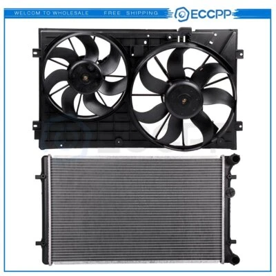 Radiator Cooling Fan Kit For 2005-2006 Audi TT Quattro 2003-2006 Volkswagen Golf Foto 1 de 4