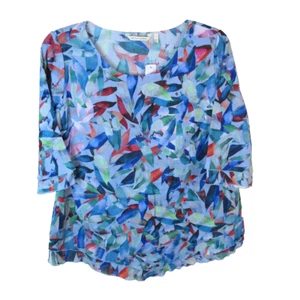 Soft Surroundings Siesta Key Cotton Tunic Purple Botanical Women's L - NEW! - Picture 1 of 6