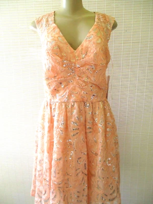 Vestido de Cóctel Decode 1.8 Coral Floral Sin Mangas Cuello en V Talla 4 Nuevo con Etiquetas Foto 1 de 4