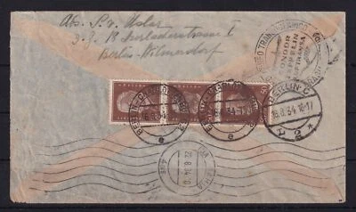 AH761) Deutsches Reich Condor Luftpost Beleg LuPo Flugpost 1934 nach Brasilien - Bild 1 von 2