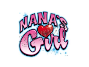 Nana's Girl Love Heart Cute! Many Colors Youth Kids T-Shirt Jerzees 2-4 To 14-16 - Picture 1 of 10