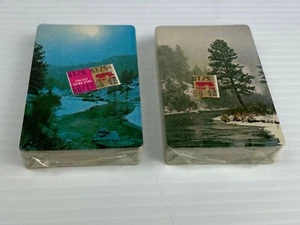 Vintage Playing Cards / 2 Decks / New & Sealed / Winter River Scenes w/ Snow - Picture 1 of 5