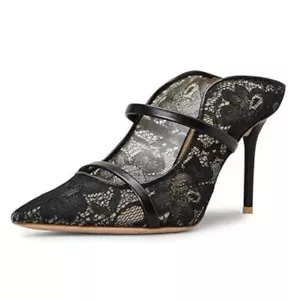FSJ Women Fashion Pointy Toe Mules Sandals High Heels Pumps Double Straps - Picture 1 of 8