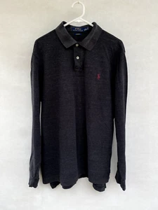 ☘️ Mens Polo Ralph Lauren Long Sleeve Custom Fit Rugby Polo Top T-Shirt Size XL - Bild 1 von 7
