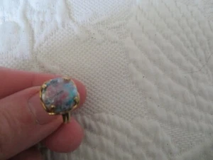 ancienne bague plaqué or ajustable en émail de Limoges - Picture 1 of 6