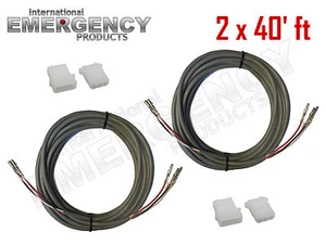 2x 40' ft Strobe Cable 3 Conductor Wire AMP Power Supply w/ Connector for Whelen - Picture 1 of 6