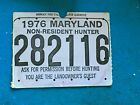 Vintage Maryland Hard Cardboard 1976 Non Resident Hunting License