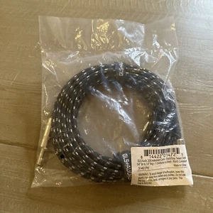 GLS Audio 20' Braided Tweed Guitar Cable 1/4" Straight to 1/4" Angle Black/Gray - Picture 1 of 2
