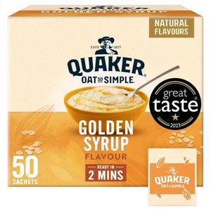 Quaker Instant Porridge Oat So Simple Golden Syrup Flavour Sachets 50 x 36g - Picture 1 of 5