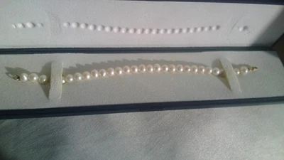 585/14 Karat Gelbgold Perlen Armband ca. 19,6 cm - Bild 1 von 4