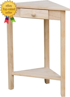 Corner Accent Table Solid Real Wood  Sturdy Parawood   19.7    W X 9.9" D X 24 - Image 1 of 4