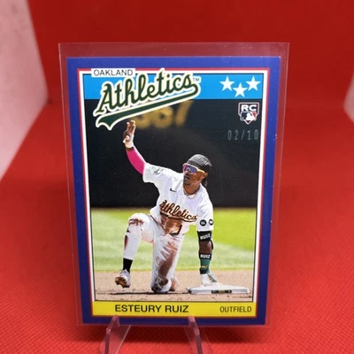 2023 Topps Esteury Ruiz Throwback Thursday RC Card #72 Blue Variation /10 A’s - Image 1 of 2