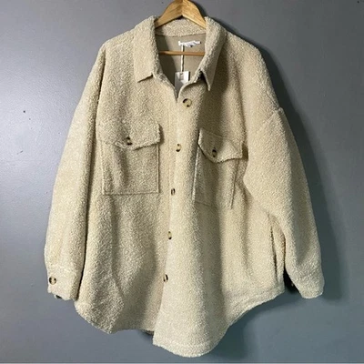 NWT Blanket Coat Barn Jacket Style Sherpa Jacket Western Beige Tan Cowgirl 2X 3X - Image 1 of 4