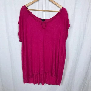 Verve Ami Women's Short Sleeve Jersey Knit Shirt Keyhole Neckline Pink Size 2X - Picture 1 of 5