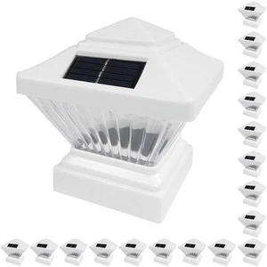 18 Pack White Outdoor Garden 4 x 4 Solar LED Post Deck Cap Square Fence Light... - Picture 1 of 6