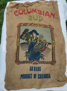 Columbian Bud 50 Kilo Burlap Sack Kush Rustic Novelty Bag Wall Hanging Art - Picture 1 of 9