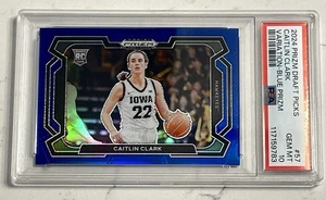 2024 PANINI PRIZM DRAFT 57 CAITLIN CLARK VARIATION BLUE PRIZM /199 SP PSA 10 GEM - Picture 1 of 4