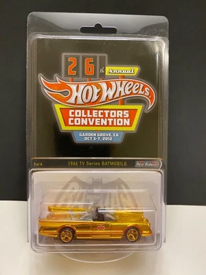 Hot Wheels 2012 26th Convention 66 TV Series Batmobile Gold Nice Card Box Ship! - Image 1 of 4