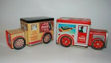 Coca Cola Delivery Truck Storage Tins, Moving Wheels Set Of 2 Trucks
