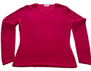 Pashmina Womens Sweater Sz L Pink Pullover V-Neck Long Sleeve NWOT Nepal - Picture 1 of 8