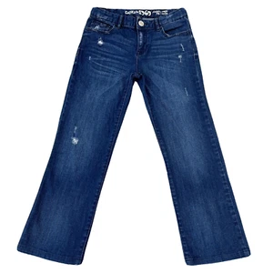 Gap Pants Jeans Boys 12 Blue Denim Distressed Straight Elastic Waist Youth 23x22 - Picture 1 of 14