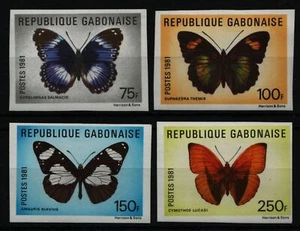 Gabón 1981 - Mi-Nr. 800-803 ** - MNH - sin - mariposas / mariposas - Imagen 1 de 1