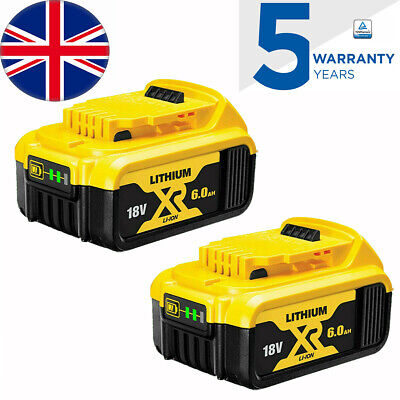 2x For Dewalt 18v Battery 6.0Ah XR DCB184 DCB183 DCB182 DCB090 DCB118 DCB115 • 49.98£