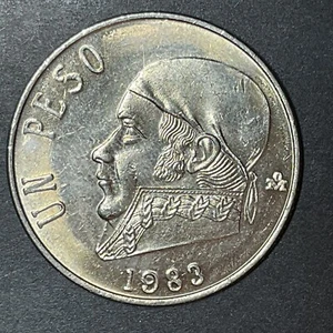 1983 MEXIKO ONE 1 PESO Münze Morelos Stempelglanz World Foreign Coin - Bild 1 von 2