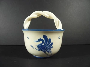 Bulle Dubuis Bosshard Basket Vase Peacock Pottery Poterie du Gruyere Switzerland - Picture 1 of 6