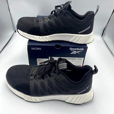 Reebok Fusion Flexweave RB413 Womens US 10.5W Sneakers Black Athletic Work Shoes - Image 1 of 4