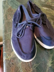Nautica Boat Shoes Men’s Size 12 Navy Blue Lace Up Casual Dress - Picture 1 of 7
