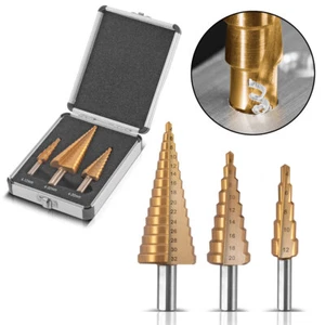 STAHLWERK HSS TiN Stufenbohrer 3er Set 4-32 mm Kegelbohrer Schälbohrer Satz - Bild 1 von 7