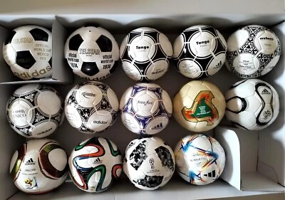 Adidas FIFA World Cup Set of 14 Mini Soccer Balls 1970 to 2022 Football Size 1 - Image 1 of 4