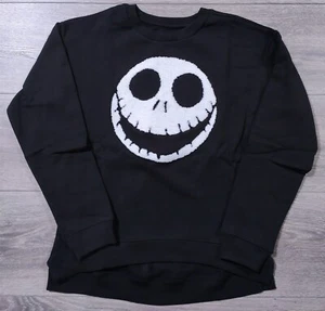 Nightmare Before Christmas Sweater Girls Large 10-12 Black Jack Skellington - Picture 1 of 5