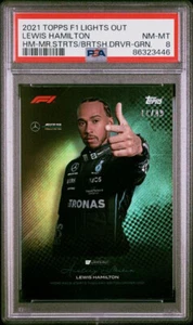 2022-23 Topps F1 Lights Out Lewis Hamilton History Makers Green /49 PSA 8 - Picture 1 of 2