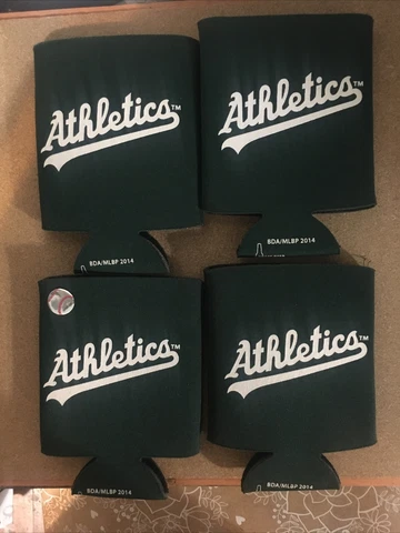 Oakland Athletics 12oz Two Sided  [NEW] MLB Coozie Koozie Beer Drink 4 Pack Set Cover