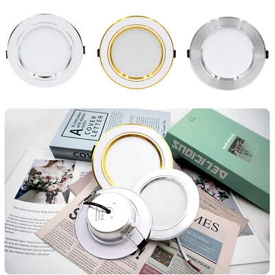 Downlight LED Redondo Empotrado Luz de Techo Hogar Panel Brillante Decoración Punto Foto 1 de 4