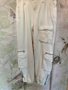 Ralph Lauren Polo Aspen Vintage Nos New White Sweat Pants Med. Zippers/pockets - Picture 1 of 5