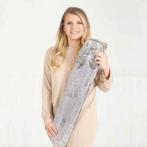 Aroma Home So Long Plush Grey Faux Fur 2L Long Hot Water Bottle (Gift Boxed) - Picture 1 of 3