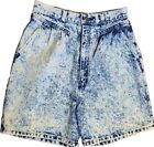 Pacific Coast Sail Acid Washed High Rise Womens Denim Shorts Size 10 Usa Vintage