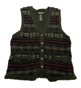 Ralph Lauren Rugby Vest Women’s Medium Wool Nordic Vintage AN1 - Picture 1 of 6