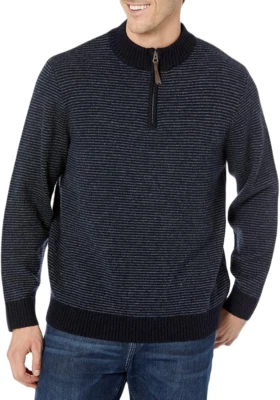 Pendleton Men's XXL Navy/Indigo Washable Shetland Wool Half Zip Sweater Jumper - Image 1 of 4