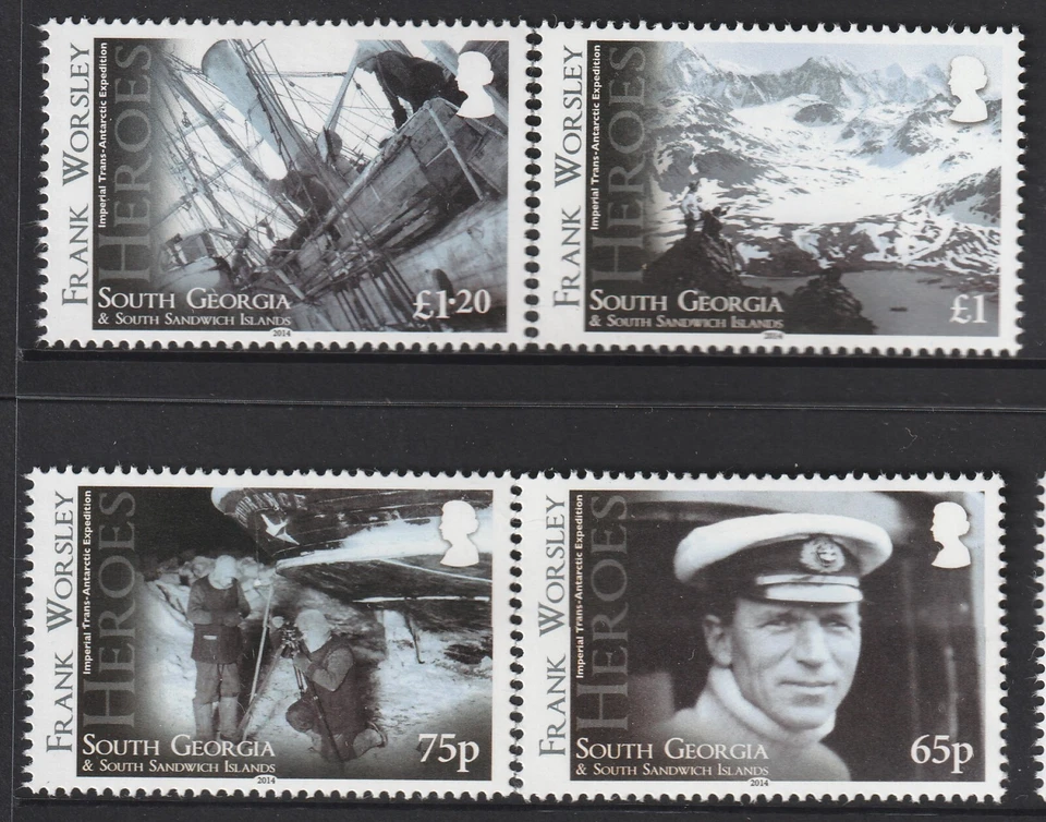 2014 South Georgia Heroes: Frank Worsley juego de 4 finos como nuevos sin usar Foto 1 de 1
