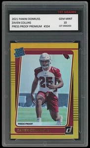 Zaven Collins 2021 Panini Donruss Press Proof 1st Graded 10 Rated Rookie Card - Picture 1 of 1