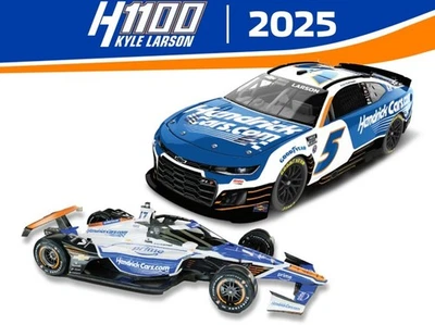 KYLE LARSON 2025 H1100 2 赛车套装(1/24 杯和 1/18 INDY 汽车)HENDRICKCARS.COM — 第 1/3 张图片