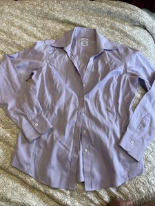 Brooks Brothers Damen tailliert lila Langarm Button-Down Hemd 8 Karriere - Bild 1 von 5