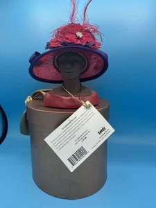Harriet Rosebud Vtg 2006 Hat #3126 Red W/Purple Sinamay “A Celebrate Women” - Bild 1 von 5