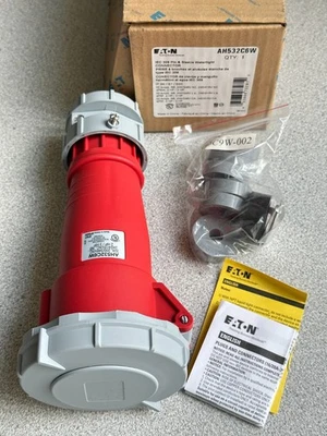 NOVO conector impermeável Eaton AH532C6W pino e manga 32A 3 fases 200/346V 4P5W - Imagem 1 de 4